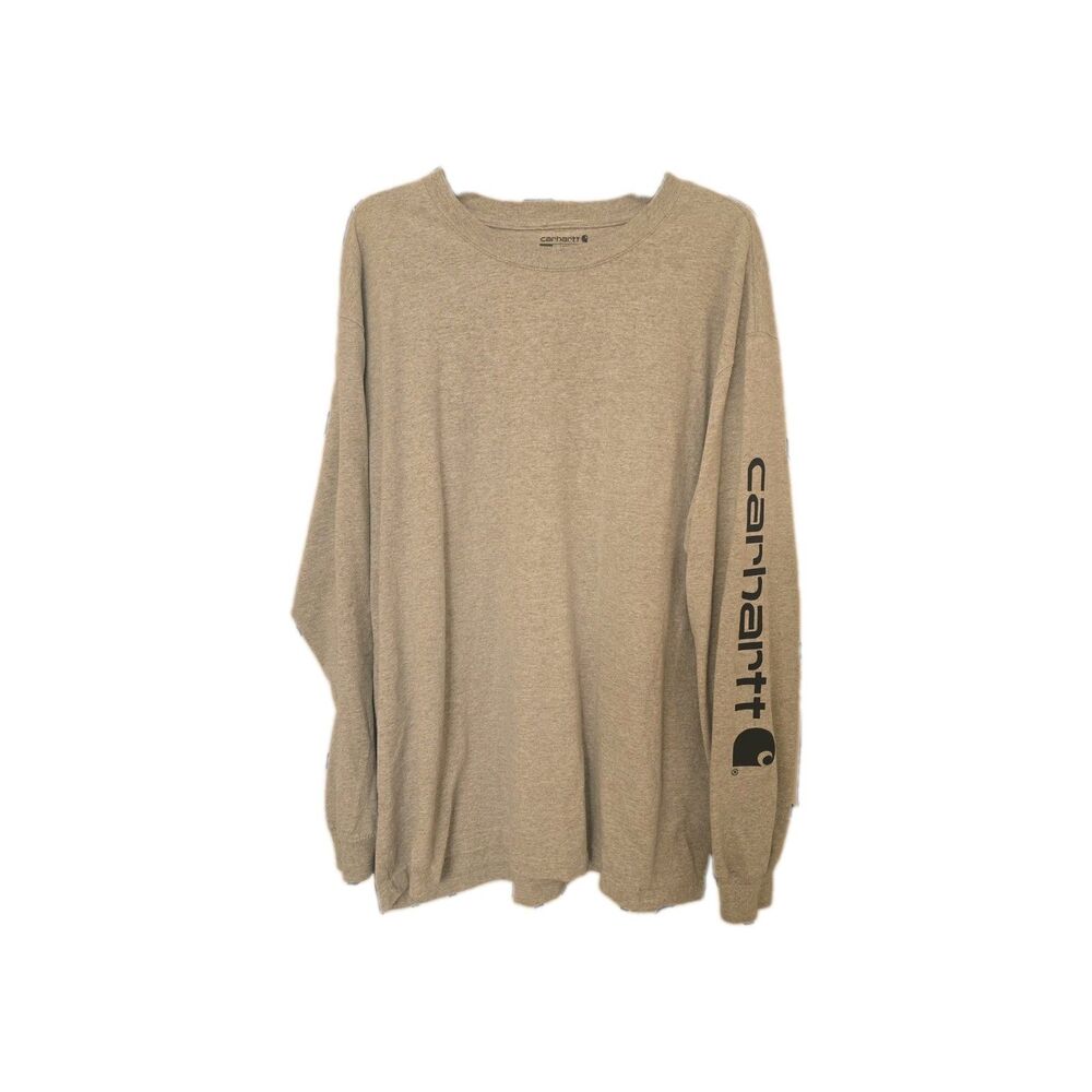 Carhartt K231 Men's XL Loose Fit Long Sleeve Logo T-Shirt Gray Cotton Blend